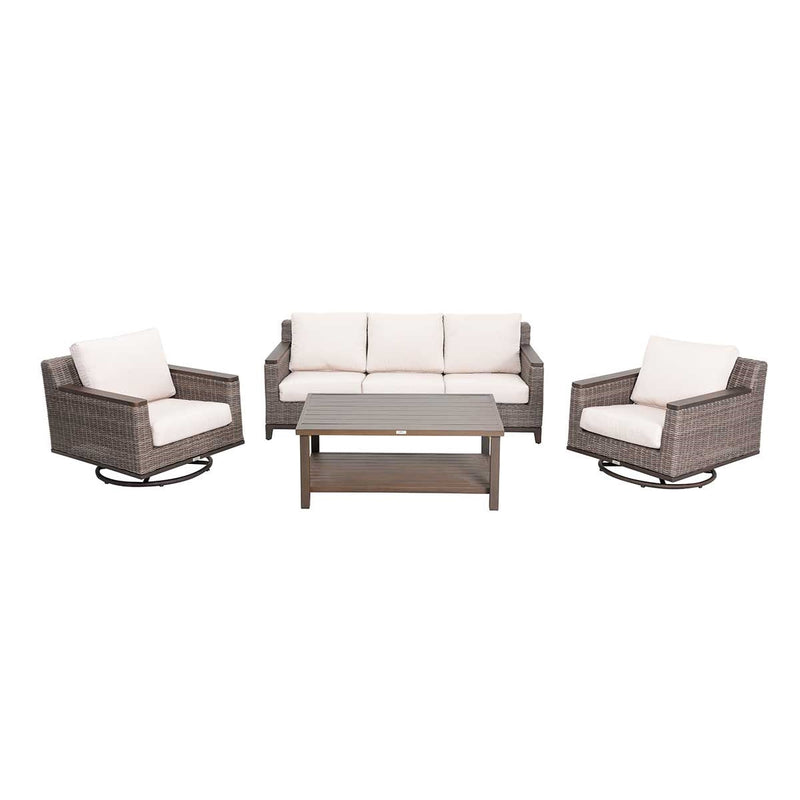 Beaufort 4-Piece Wicker Sofa Set with Swivel Rocking Chairs by Outdoor-USA®