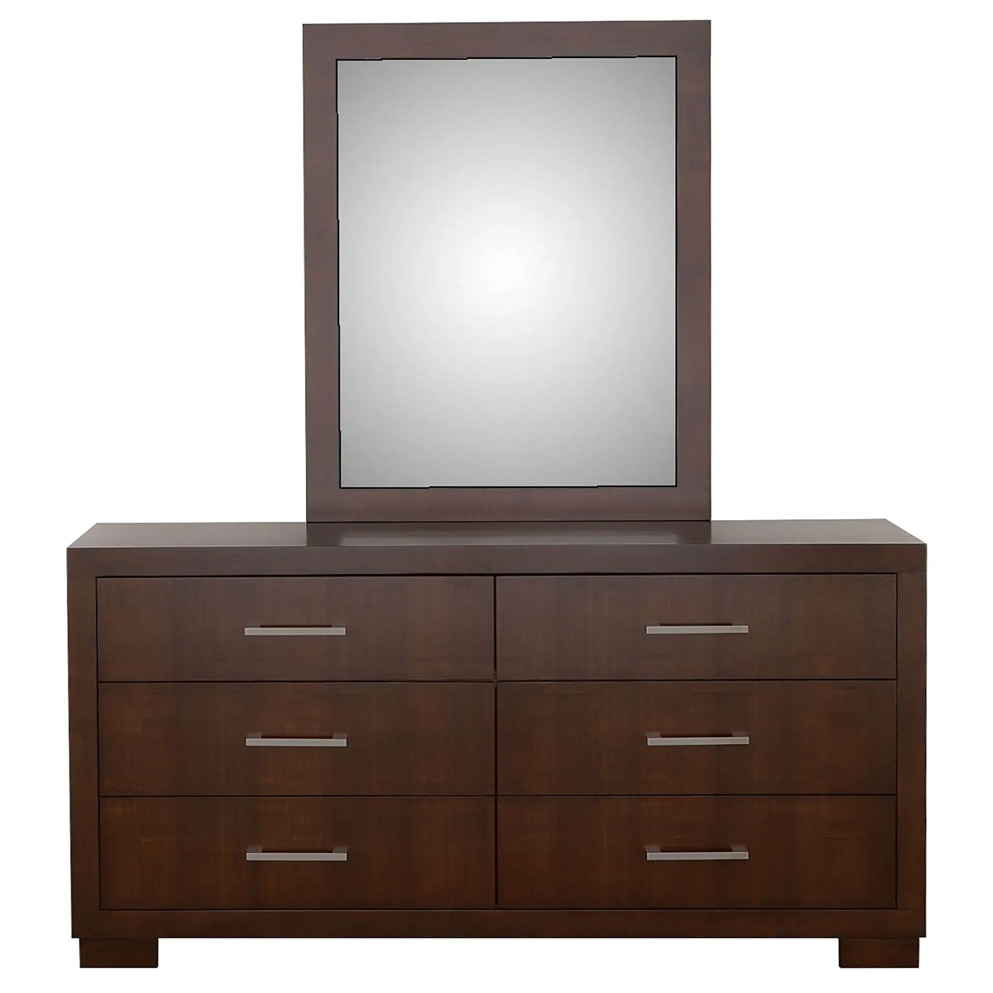 Jessica 6-drawer Dresser with Mirror Cappuccino by Unique Piece Furniture