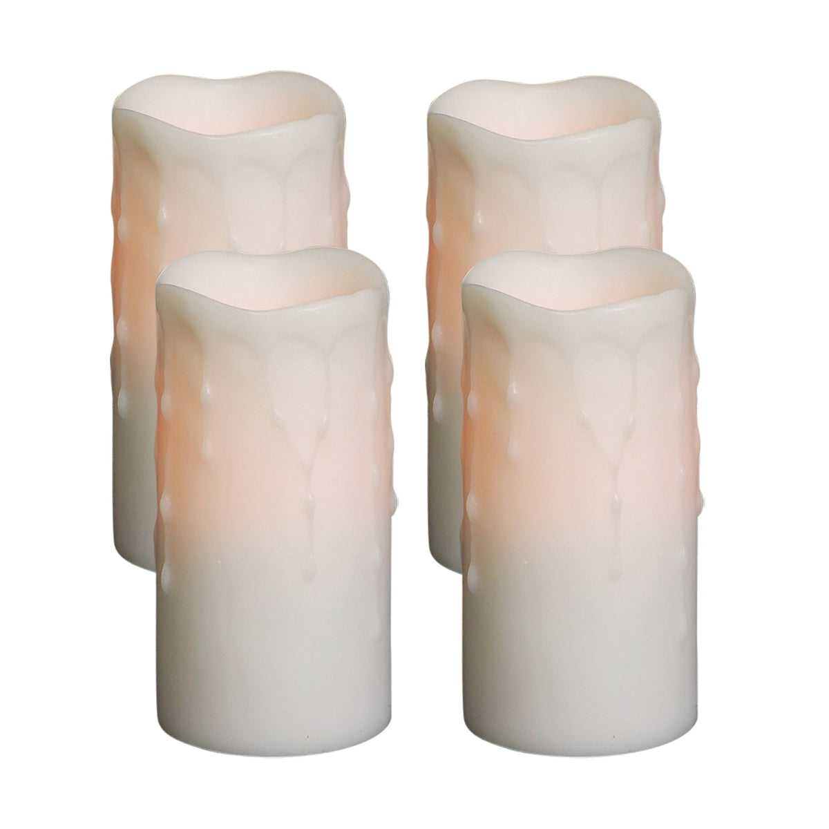 LED Dripping Wax Pillar Candles (Set of 4)