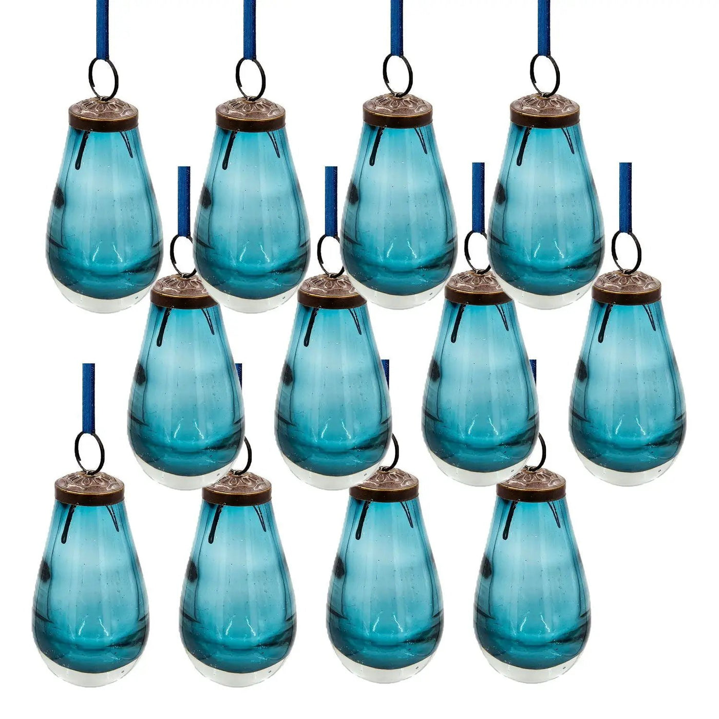 Luster Tear Drop Ornament, Glass Decorative Hanging Christmas Tree Ornaments For Holiday Party Decorations (Set of 12) by Unique Piece Furniture