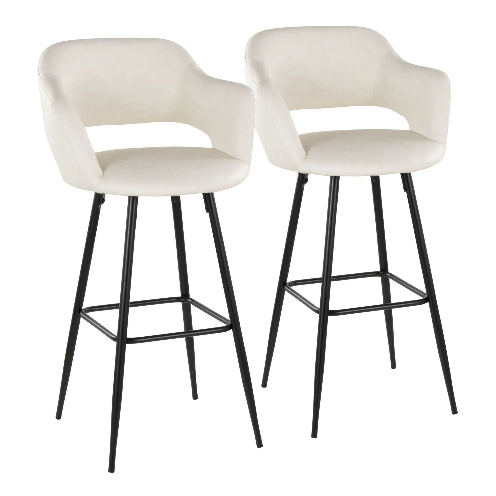 Margarite - Contemporary Fixed Height BarStool With Square Footrest (Set of 2) by Unique Piece Furniture