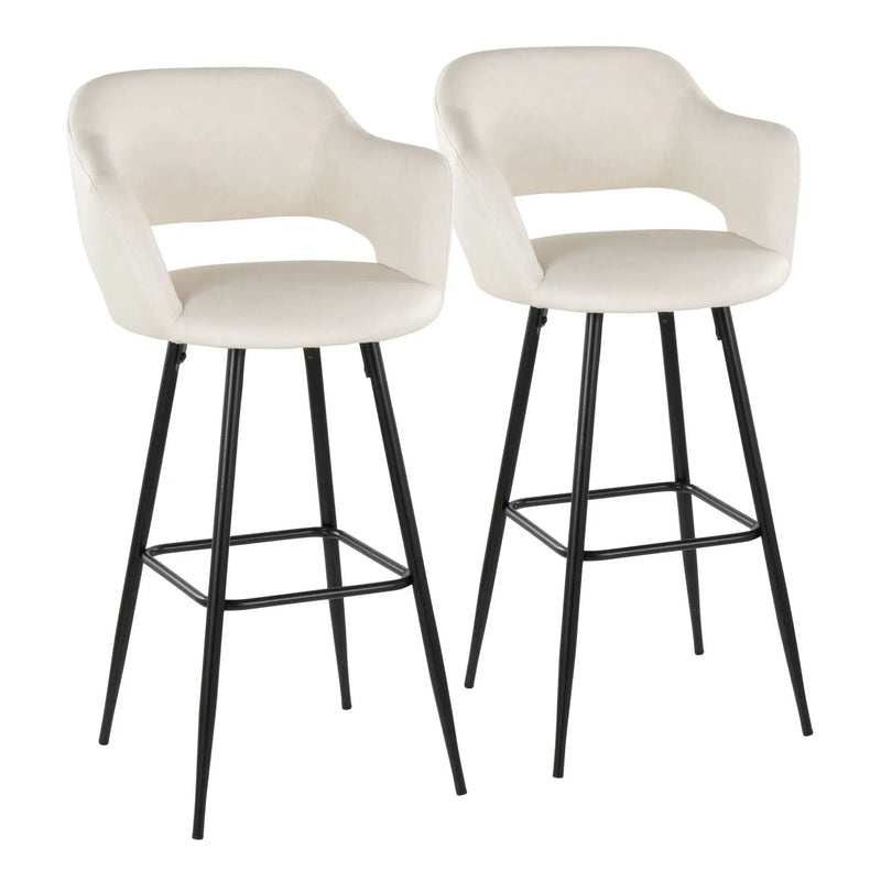 Margarite - Contemporary Fixed Height BarStool With Square Footrest (Set of 2) by Unique Piece Furniture