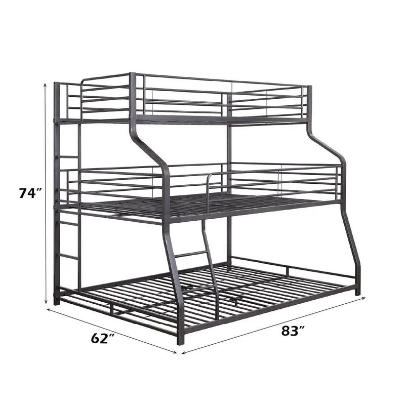 Caius II - Twin Over Full/Queen Bunk Bed - Gunmetal by Unique Piece Furniture