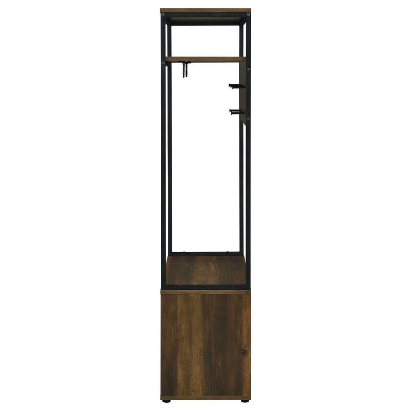 Quincy 2-door Coat Rack Hall Tree Storage Bench Dark Pine by Unique Piece Furniture