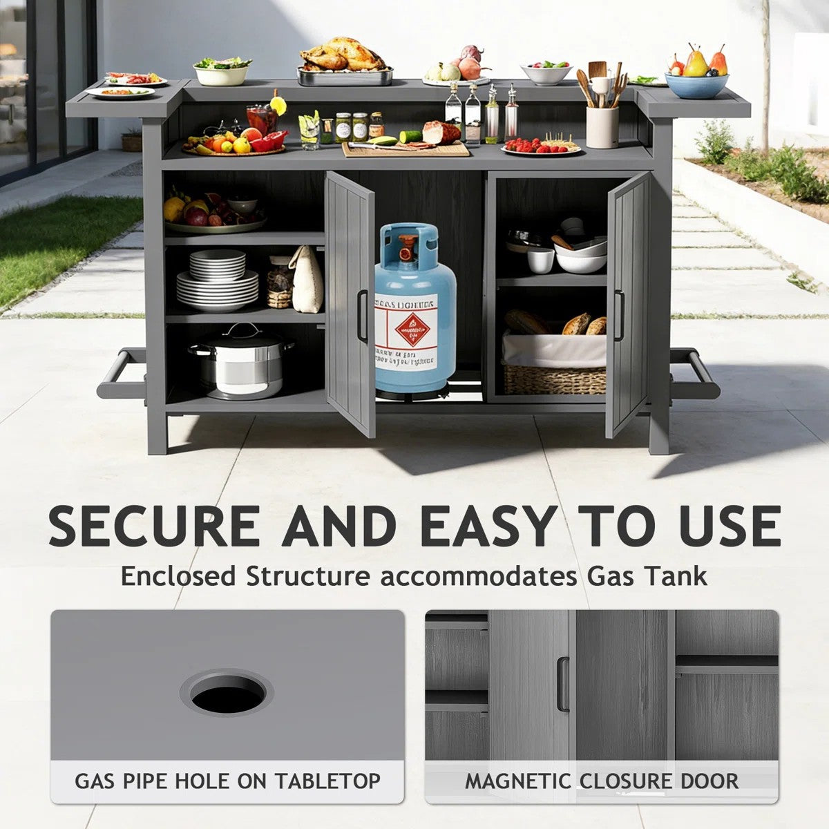 Outdoor Aluminum Grill Cart With Storage, photo 7 of 9