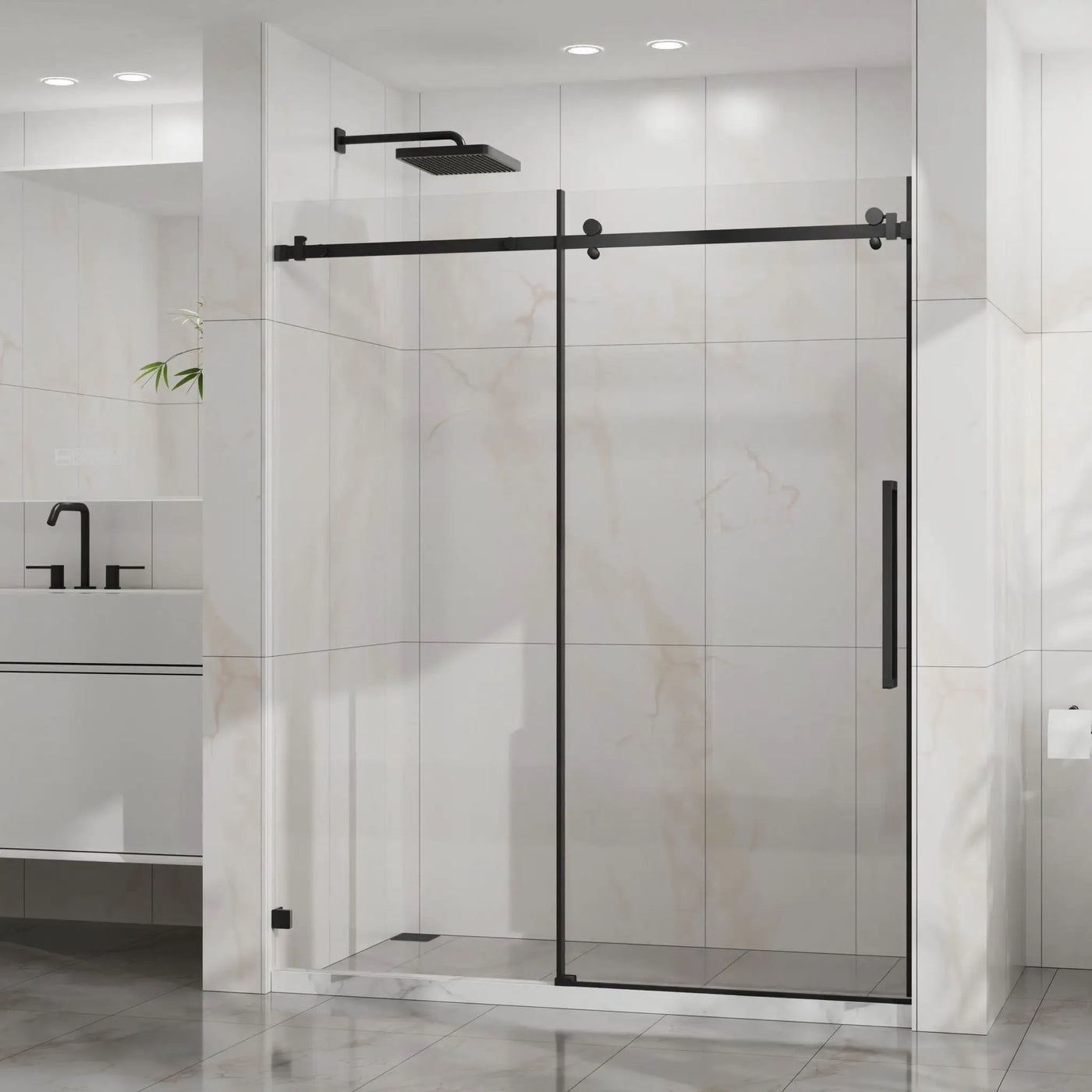 Frameless Tub Sliding Shower Door With Easy Clean Coating by HouseOfZazla