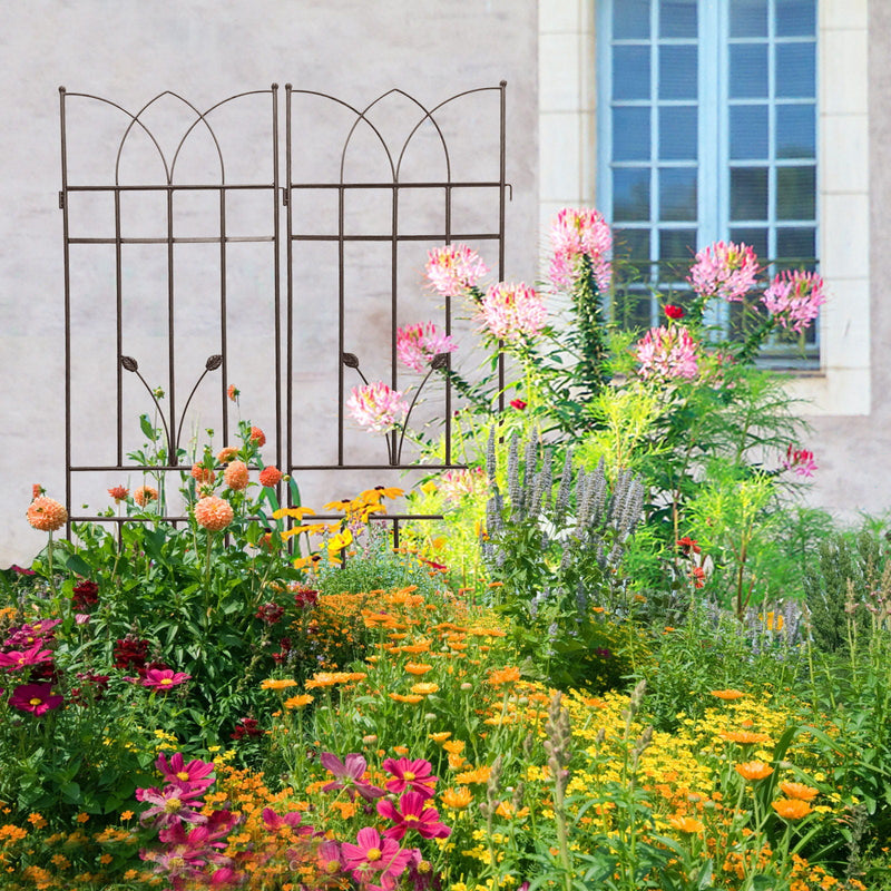 Metal Garden Trellis Rustproof For Climbing Plants Outdoor Flower Support by HouseOfZazla