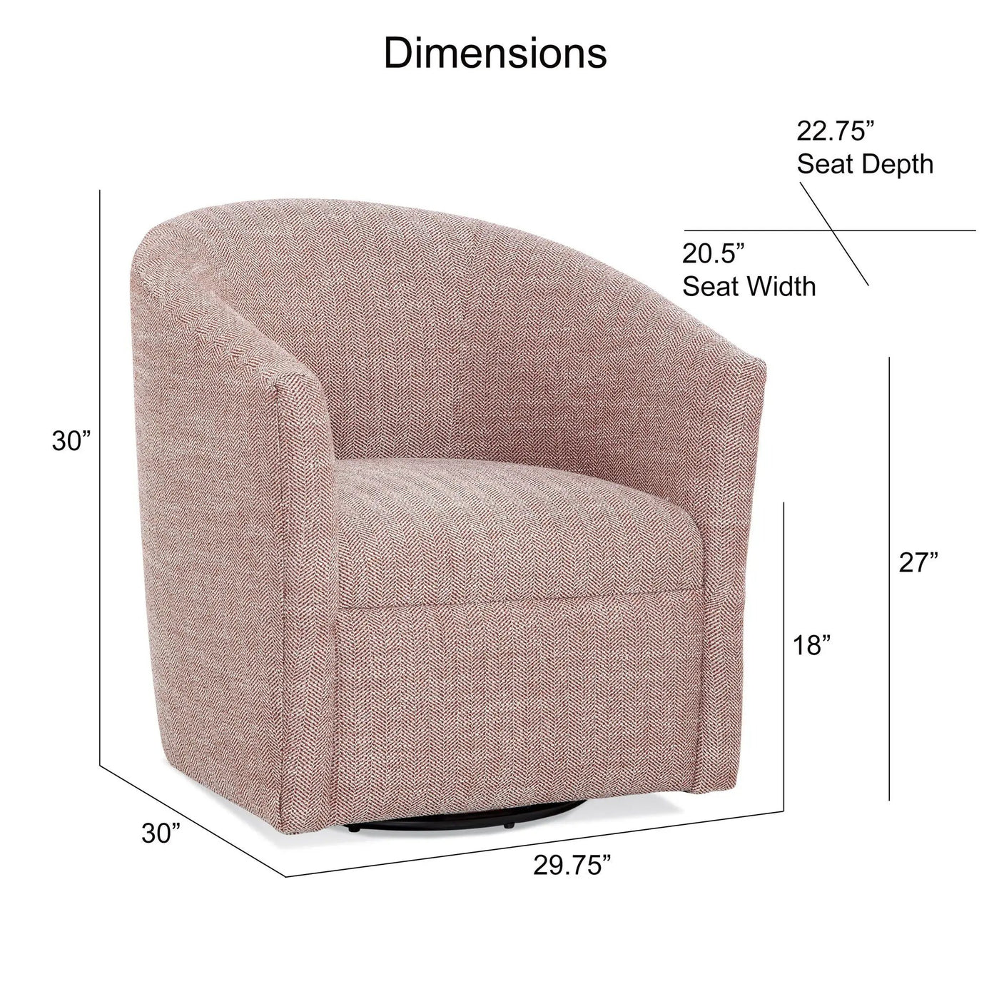 Lainey - Swivel Barrel Chair With 360 Degree Rotation by HouseOfZazla