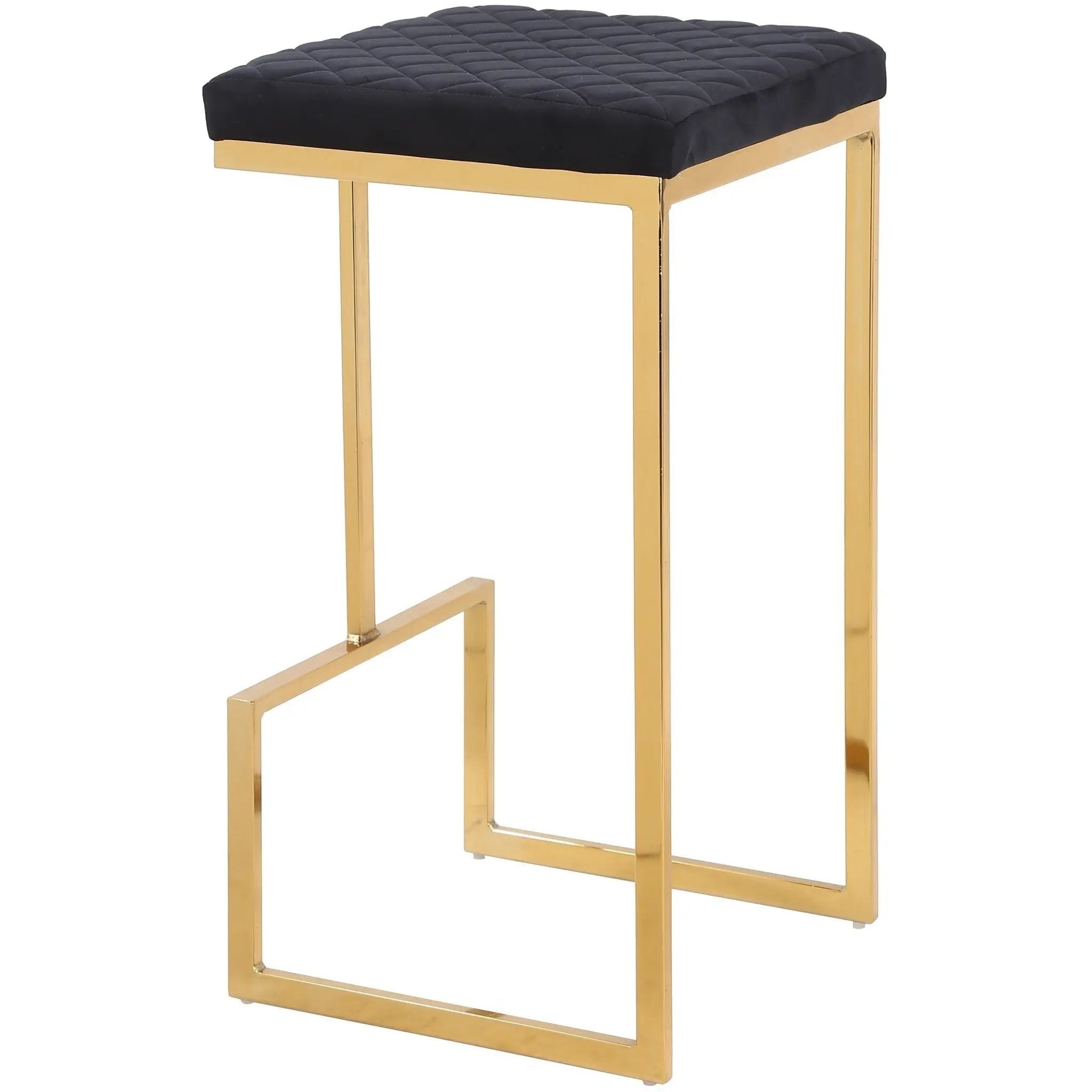 Joel - Upholstered Stool - Black / Gold by HouseOfZazla