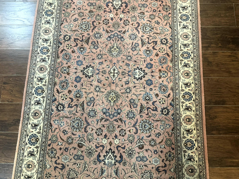 Pak Persian Rug 4x6, Pink and Cream, Very Fine 225 KPSI, Handmade Wool Oriental Carpet by Jewel Rugs