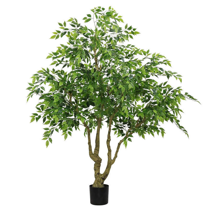 Artificial Banyan Tree With A Trunk And Lifelike Leaves, For Indoor And Outdoor Use - Green by HouseOfZazla