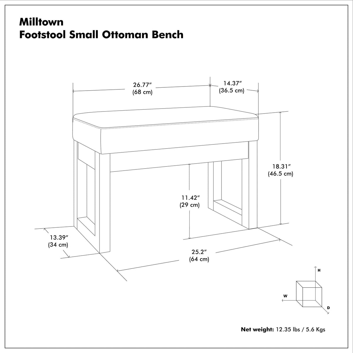 Milltown - Upholstered Ottoman Bench, photo 34 of 40