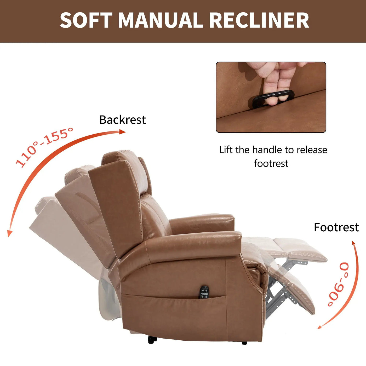 Manual Recliner Chair With Heavy Duty Motion Mechanism, 8 Vibrating Nodes And 3 Massage Modes For Living Room by HouseOfZazla