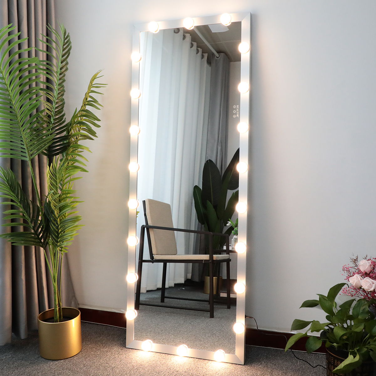 Full Length Mirror with Lights and Touch Control – Pearl Silver, Black, or Pink, photo 11 of 40