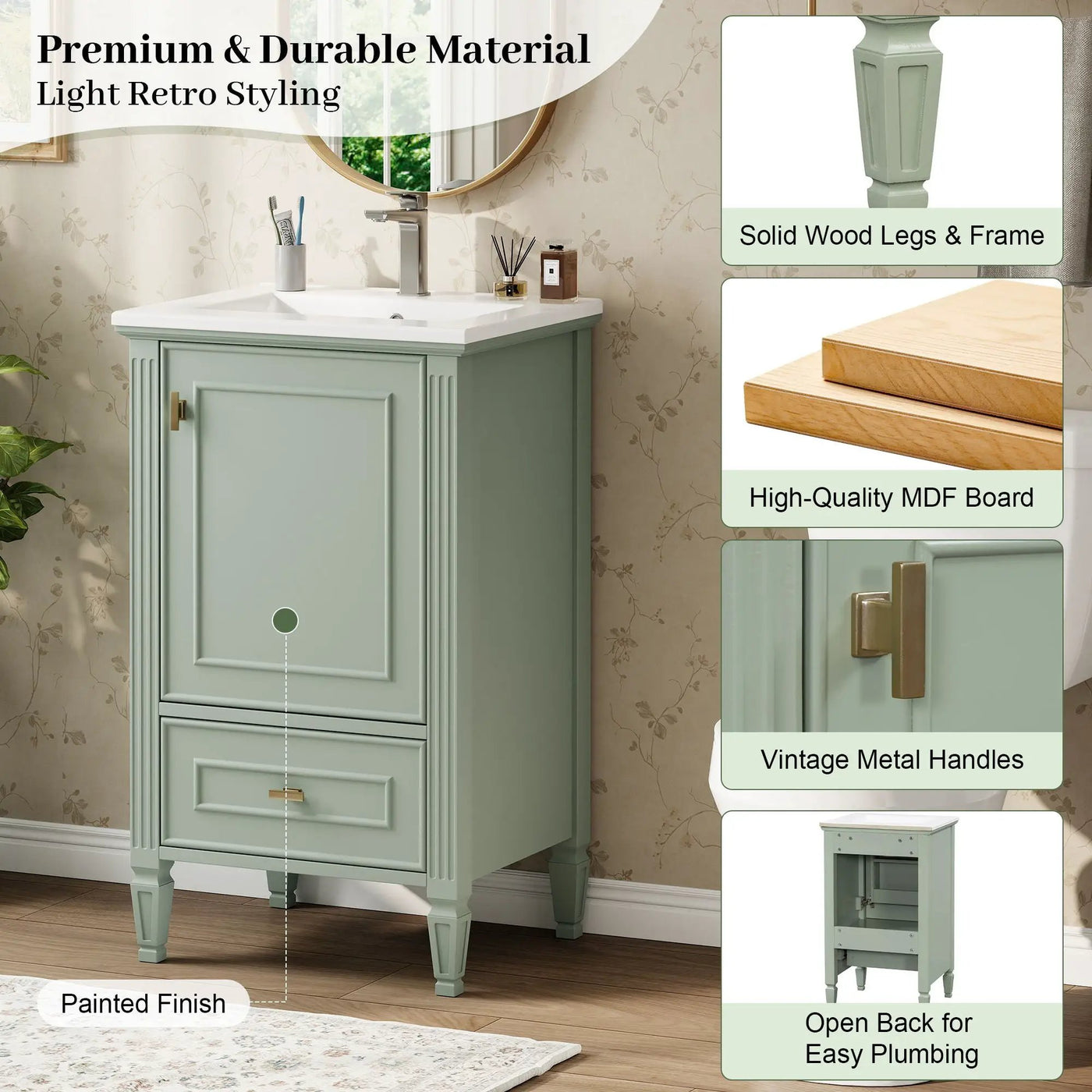 Retro Bathroom Vanity With Sink by HouseOfZazla