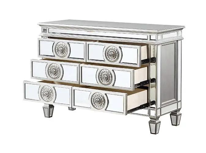 Varian - 34" Server - Mirrored & Antique Platinum by Unique Piece Furniture