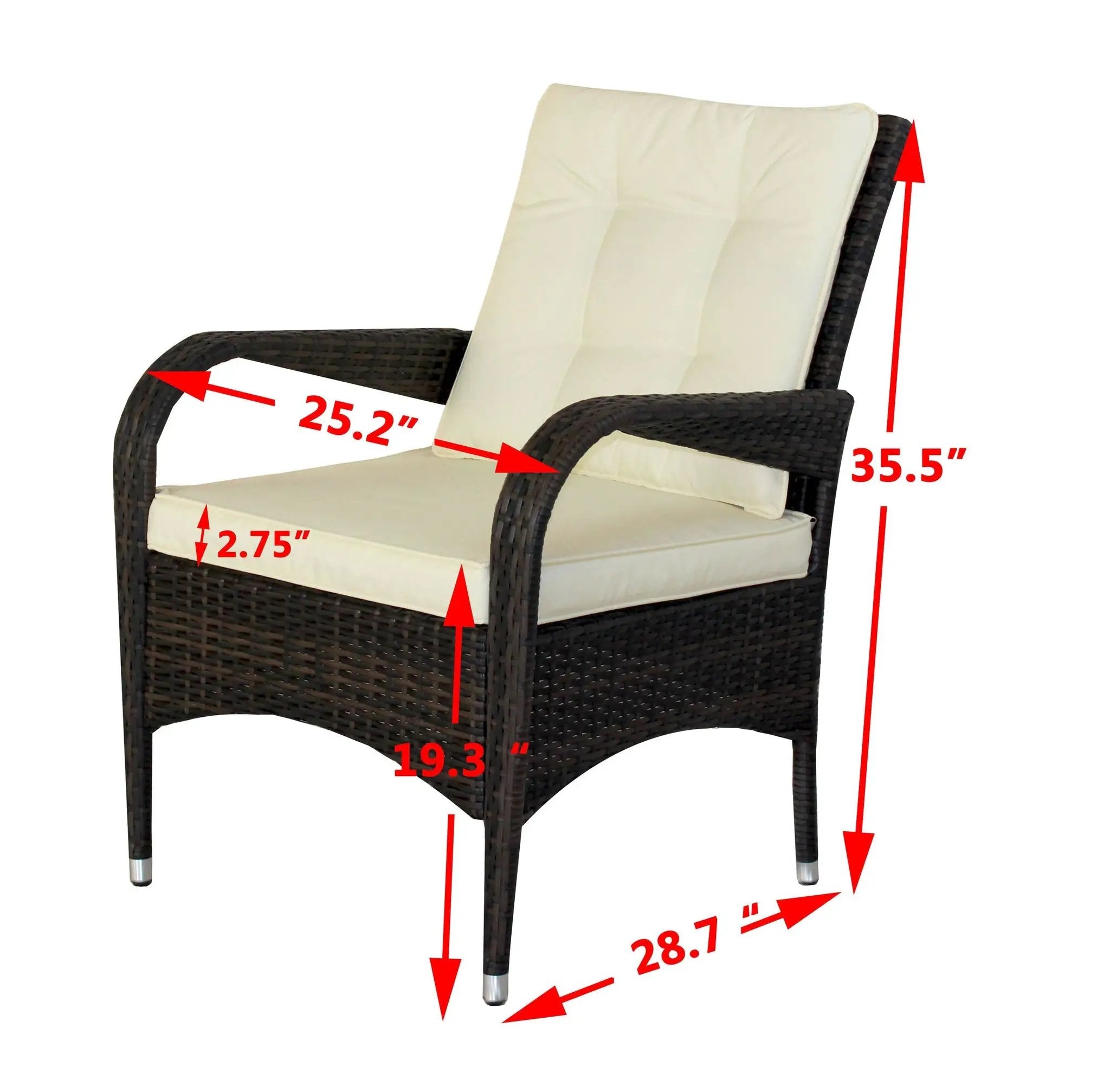 2-Piece Liberatore Dining Chairs with Beige Cushions by HouseOfZazla