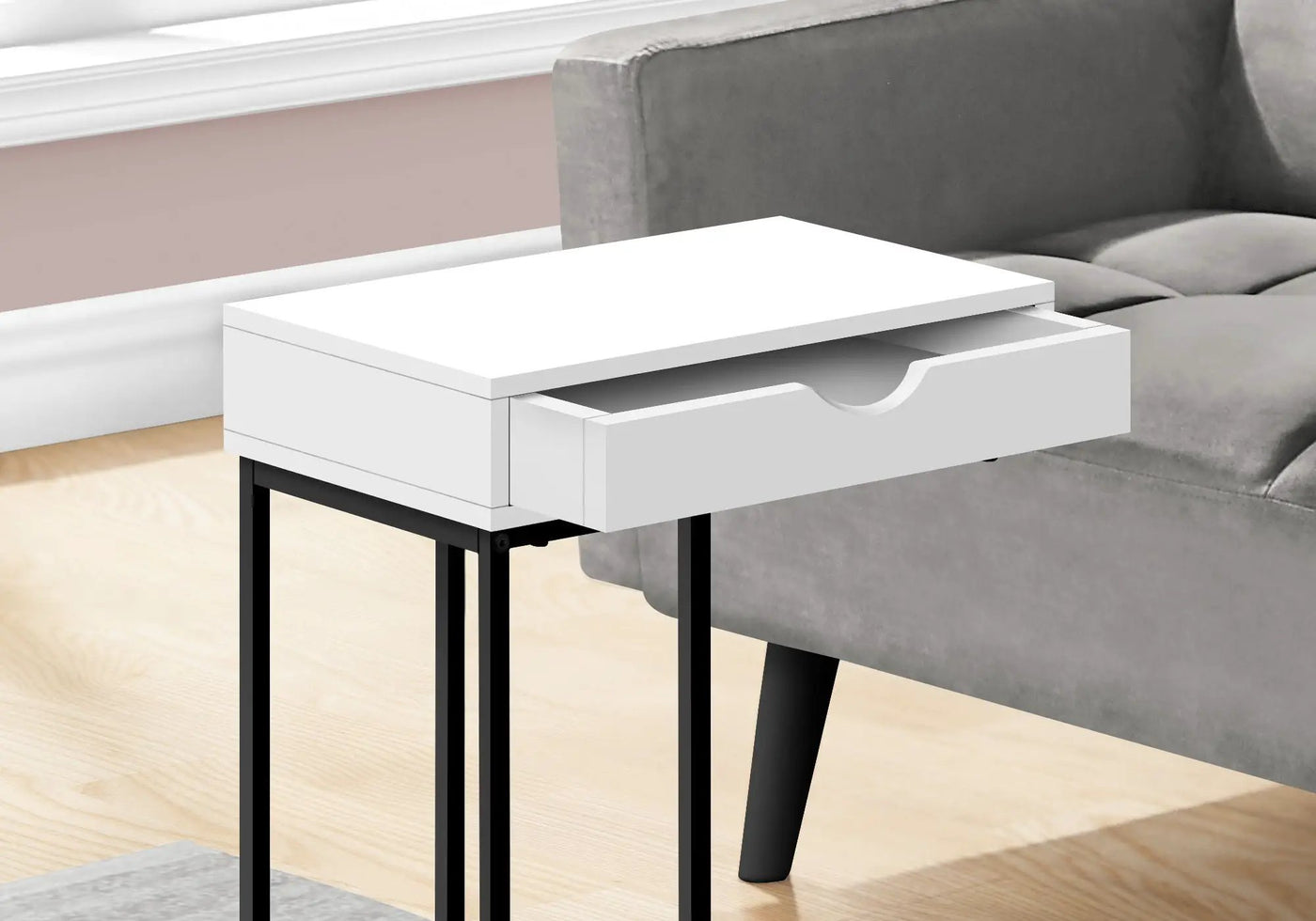 Accent Table, C-Shaped Contemporary & Modern Versatile Design by HouseOfZazla