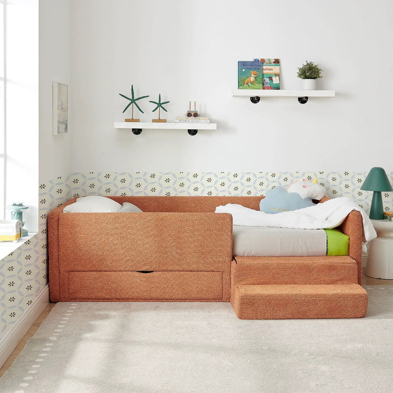 Safe Kids Bed With Guardrails And Storage by Unique Piece Furniture