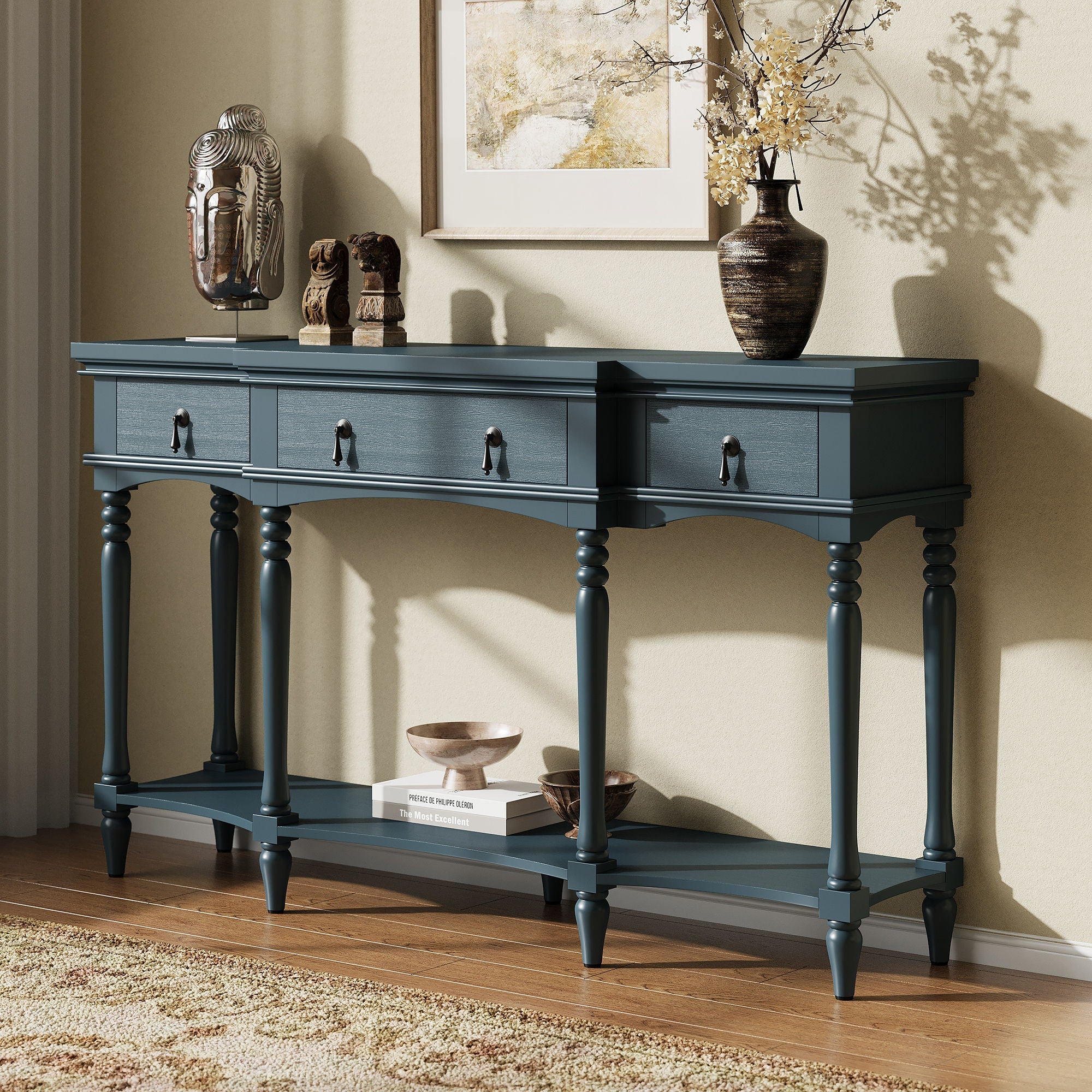 Retro Console Table With 3 Soft Close Drawers by HouseOfZazla