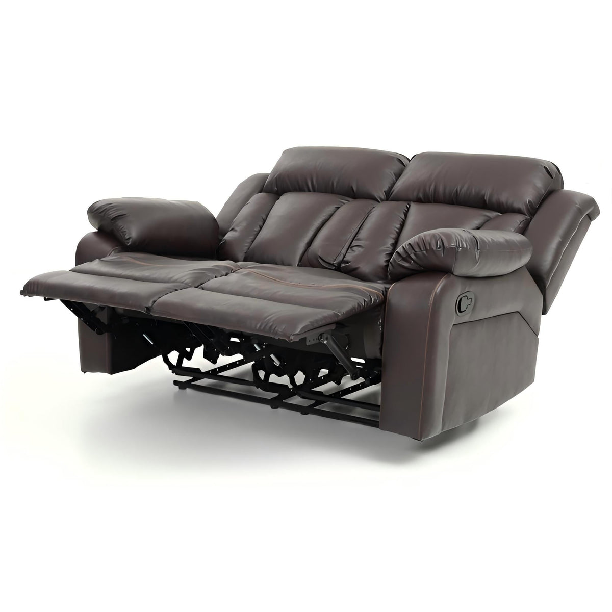 Cozy Padded Reclining Loveseat with Sturdy Construction - White, Black, or Dark Brown, photo 9 of 16