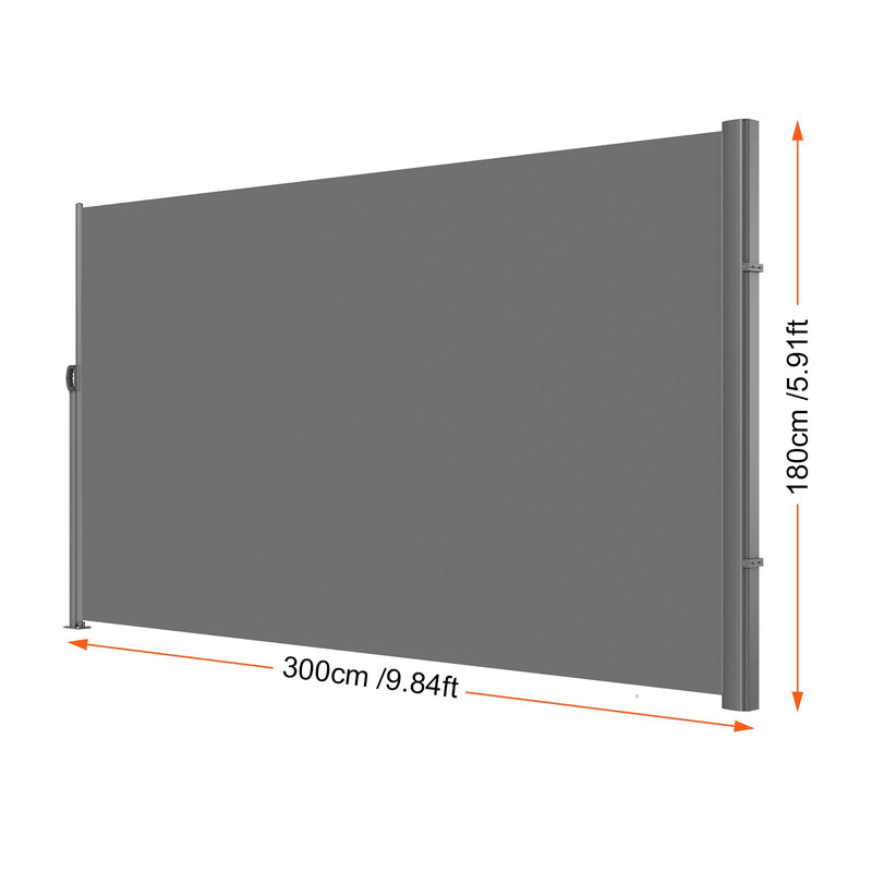 Retractable Side Awning, 71''-118'' Full Aluminum Rust-Proof Outdoor Privacy Screen by HouseOfZazla