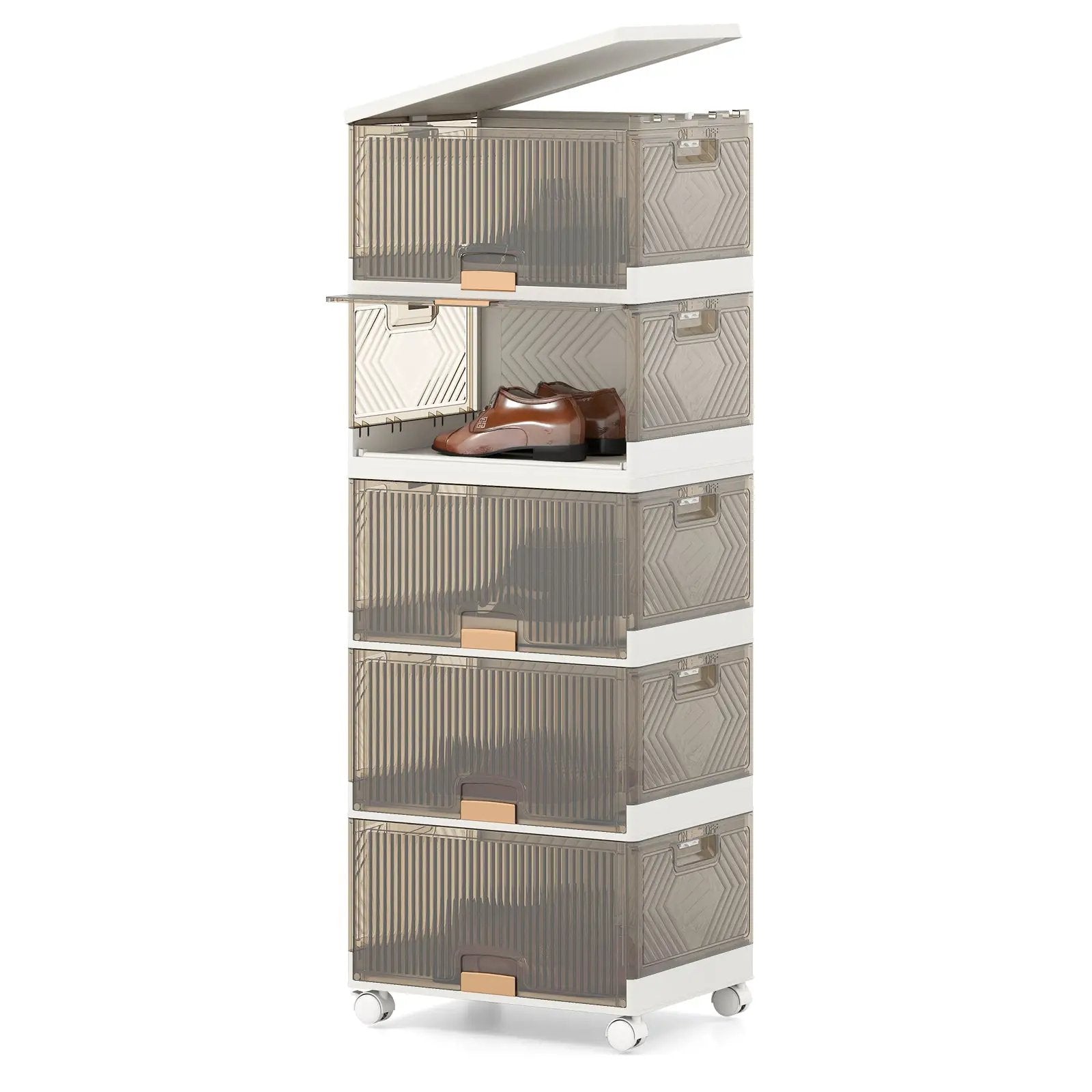 3/4/5/6-Cube Stackable Storage Bins with Detachable Wheels by DirectDeals