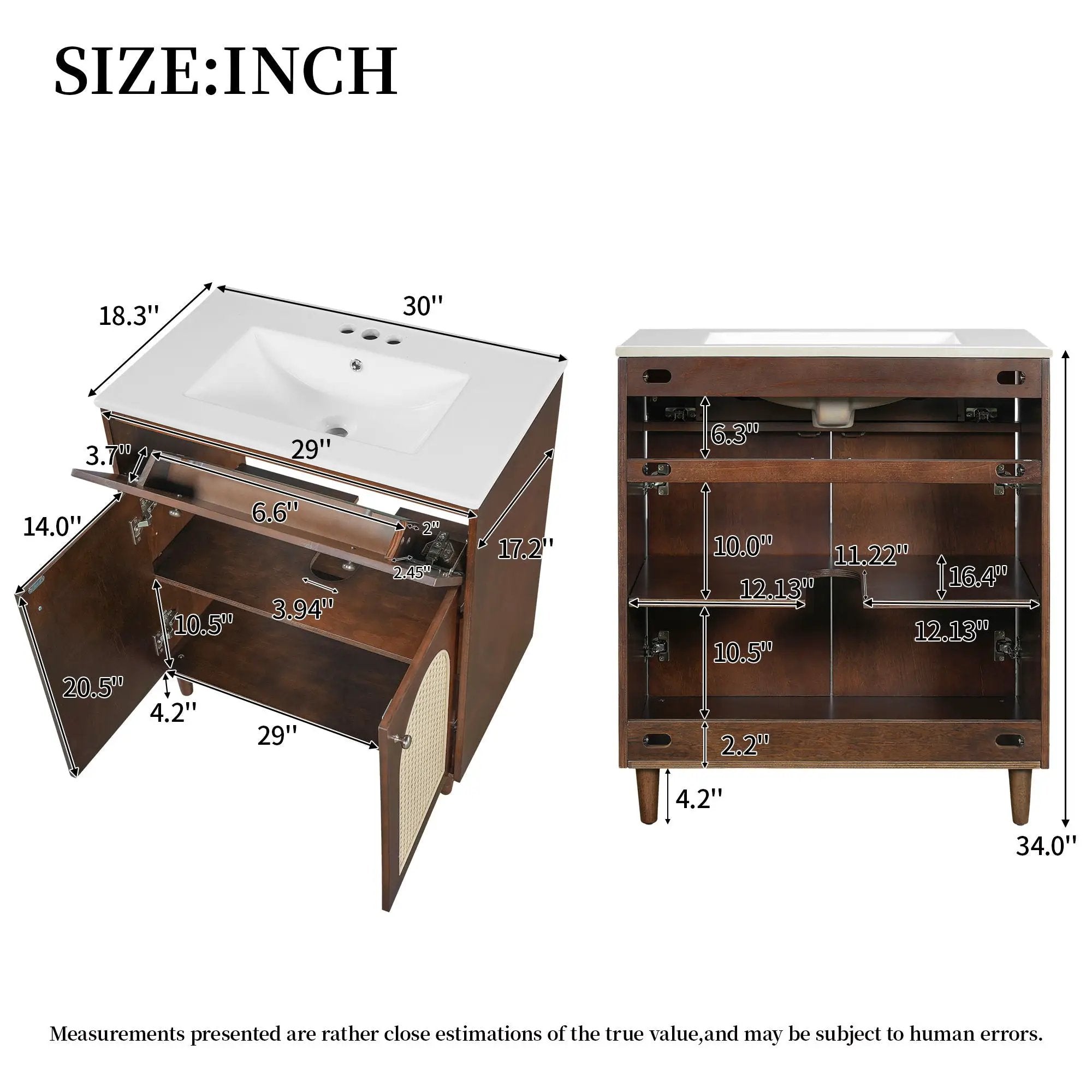 Modern Bathroom Vanity With Sink, Cabinet With Adjustable Shelf by Unique Piece Furniture