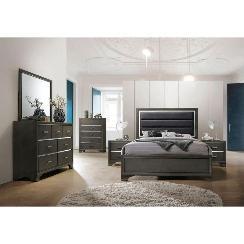 Carine II - Mirror - Gray by Unique Piece Furniture