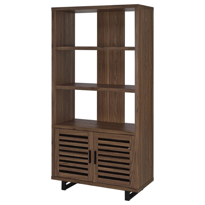 Maddox 71-inch 3-shelf Cabinet Bookcase Walnut by Unique Piece Furniture