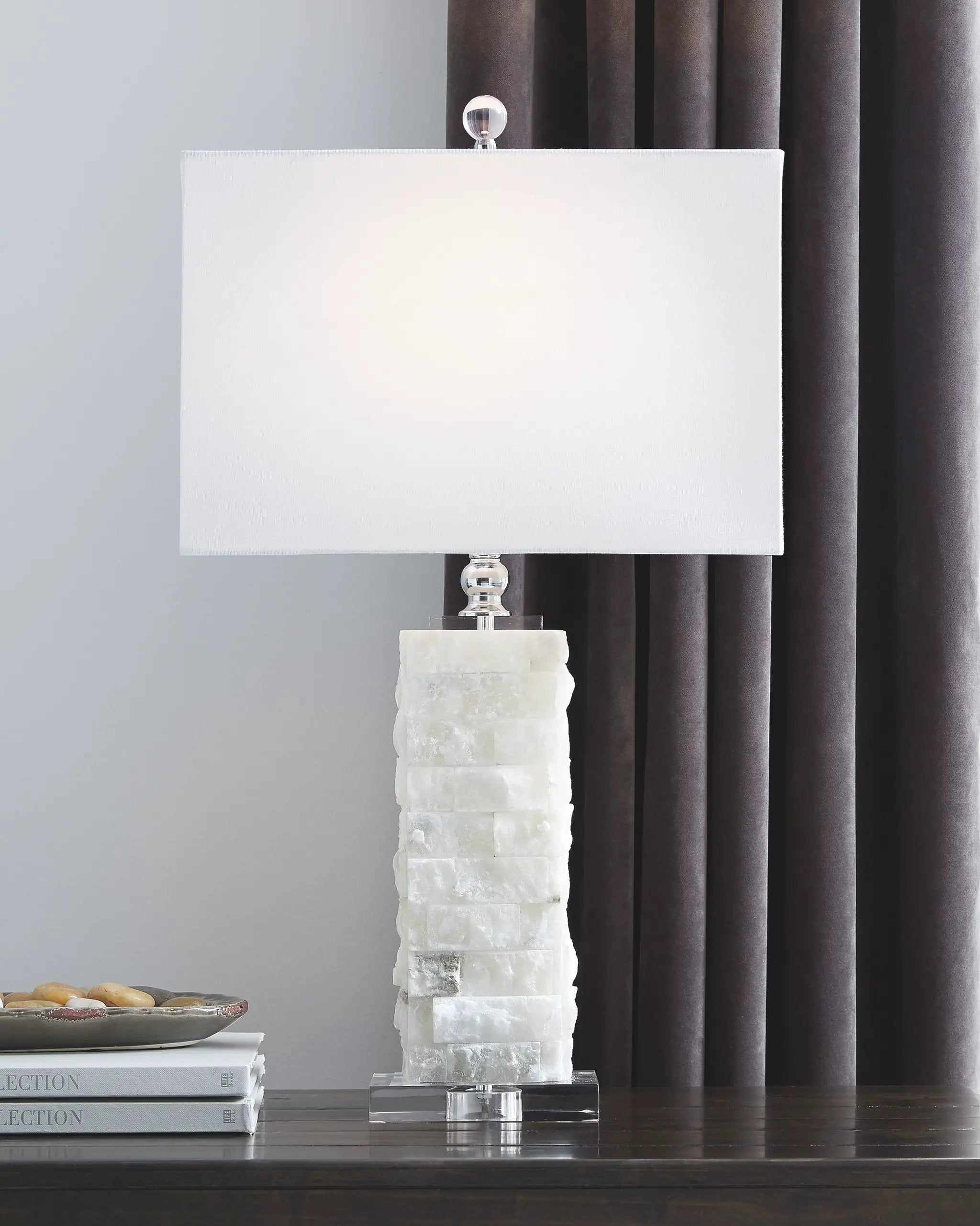 Malise - Alabaster Table Lamp - White by Unique Piece Furniture