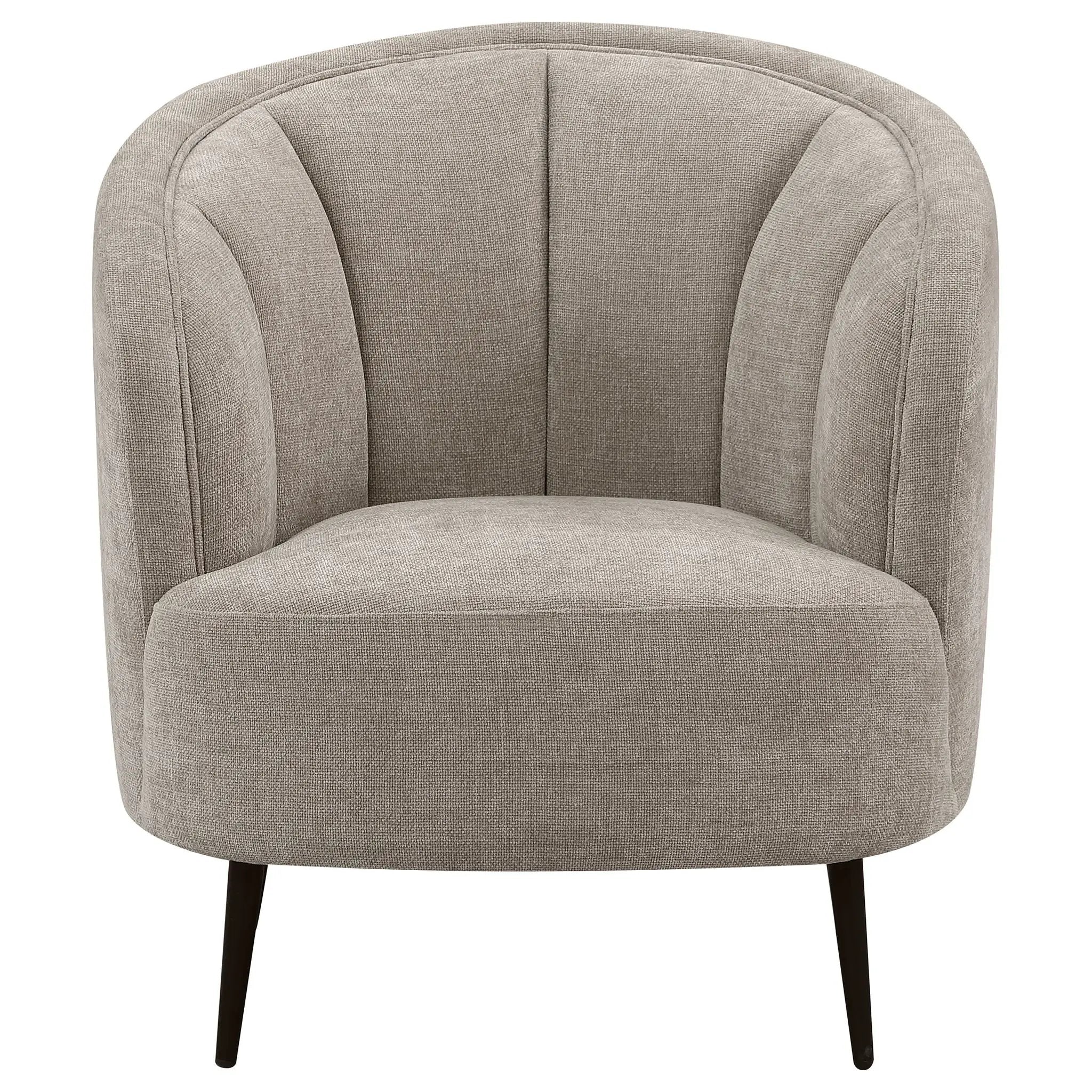 Ellorie Upholstered Channel Back Curved Chair Beige by Unique Piece Furniture