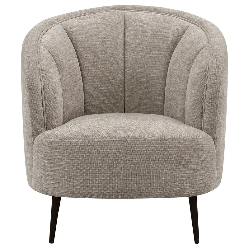 Ellorie Upholstered Channel Back Curved Chair Beige by Unique Piece Furniture