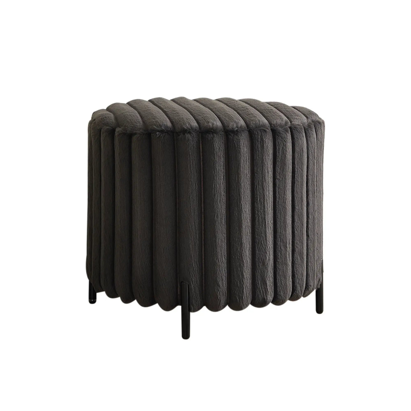 Wide Upholstered Round Pouf Ottoman Foot Rest by HouseOfZazla