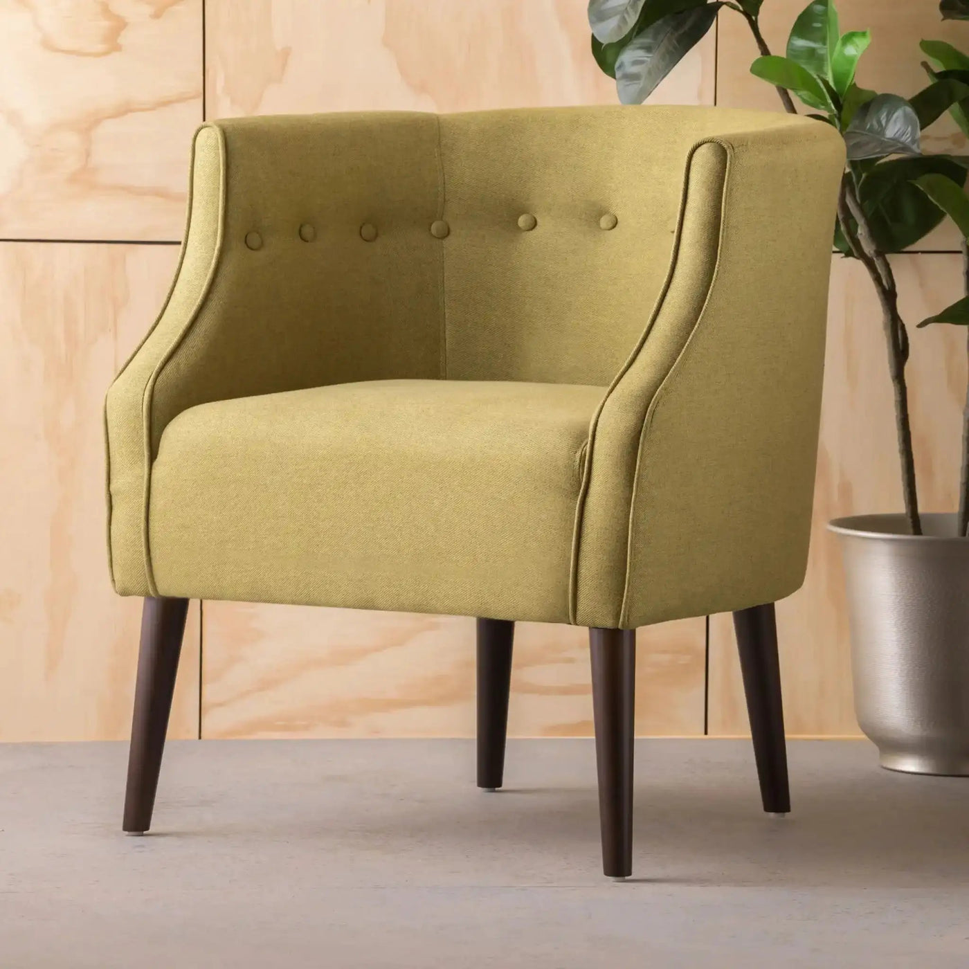 Contemporary Upholstered Club Chair With Button Tufting by HouseOfZazla