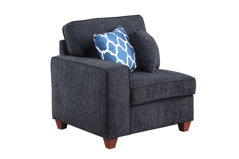 Gina - Sectional Sofa With Ottoman - Black by HouseOfZazla