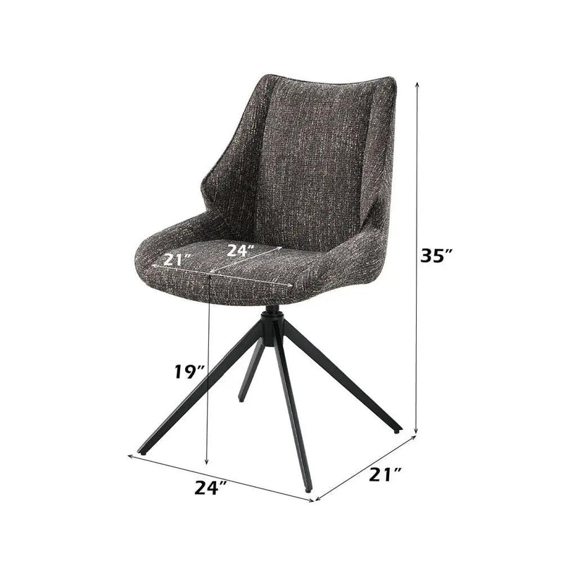 Malika - Side Chair With Swivel (Set of 2) - Brown Chenille by Unique Piece Furniture