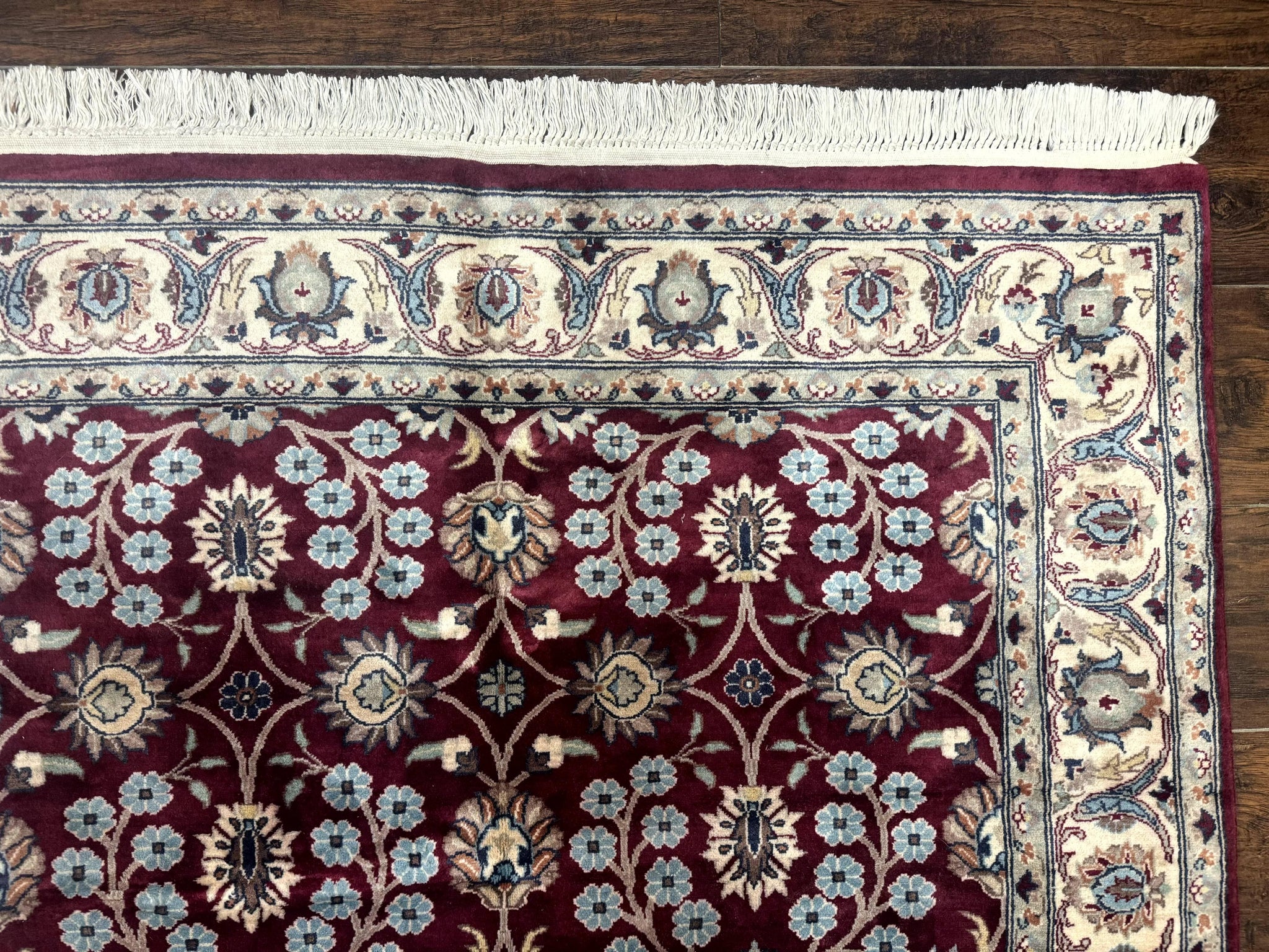 Pak Persian Rug 4x6, Floral Allover, Vintage Wool Carpet, Plum and Ivory by Jewel Rugs
