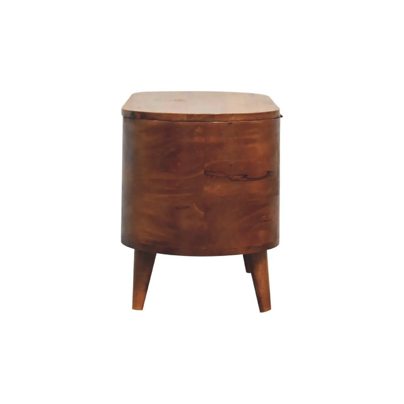 Solid Wood Chestnut Rounded Lid-Up Blanket Box by HouseOfZazla
