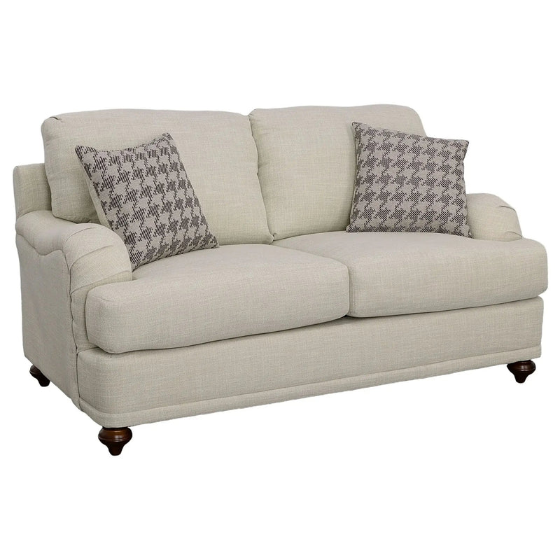 Brewster - Upholstered Loveseat With English Arms - Light Gray by HouseOfZazla