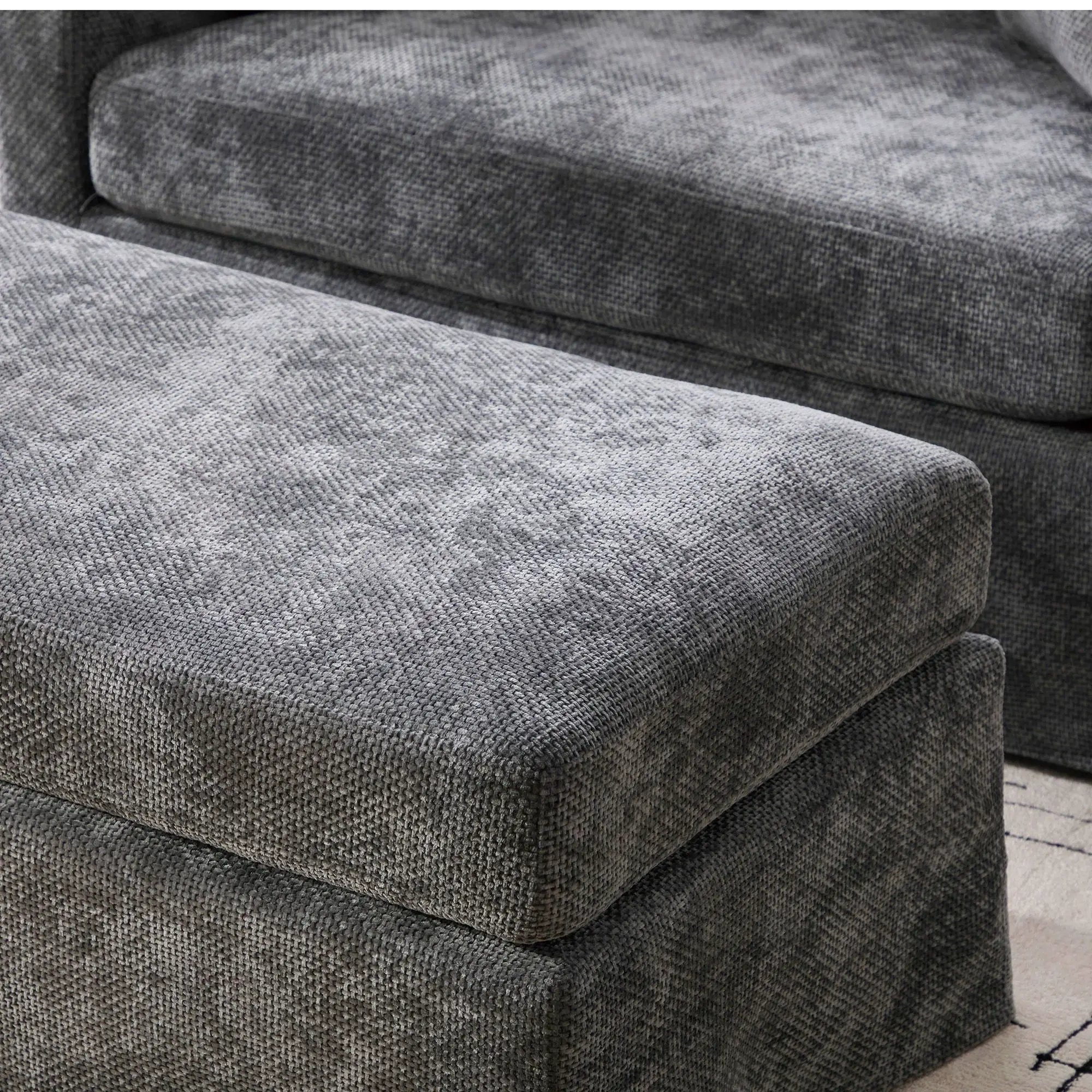 Accent Chair With Ottoman, Includes 2 Bolster Pillows