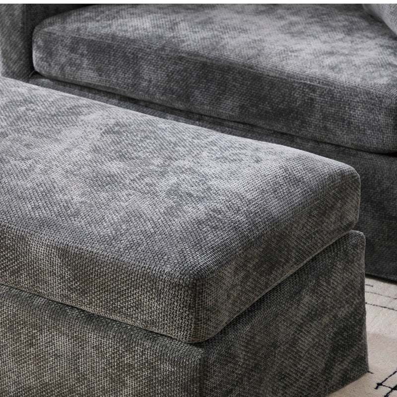 Accent Chair With Ottoman, Includes 2 Bolster Pillows