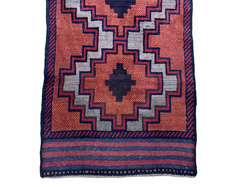 3X5 Vintage Handmade Tribal Wool Rug Balouchi Rug Afghan Rug Red 2' 8" X 4' 8" by Jewel Rugs
