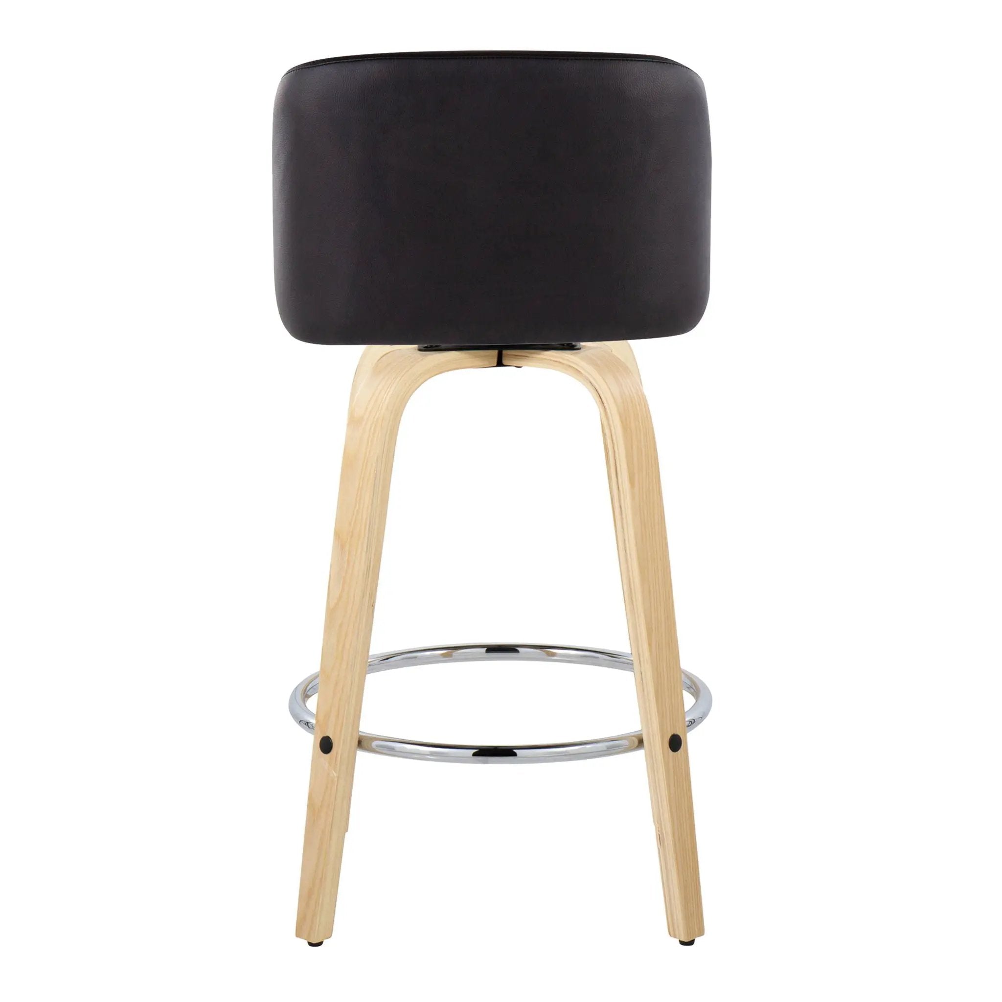 Toriano - Contemporary Fixed-Height Counter Stool With Swivel And Round Footrest (Set of 2) by Unique Piece Furniture