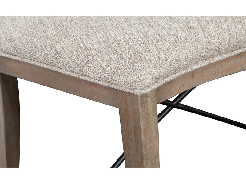 Paxton Place - Curved Bench With Upholstered Seat - Dovetail Gray, photo 4 of 7