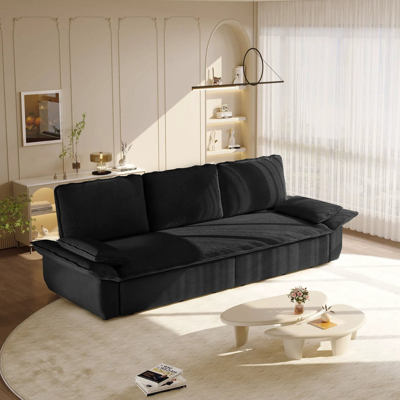 King Size Pull Out Sofa Bed, 3 In 1 Convertible Multifunctional by HouseOfZazla
