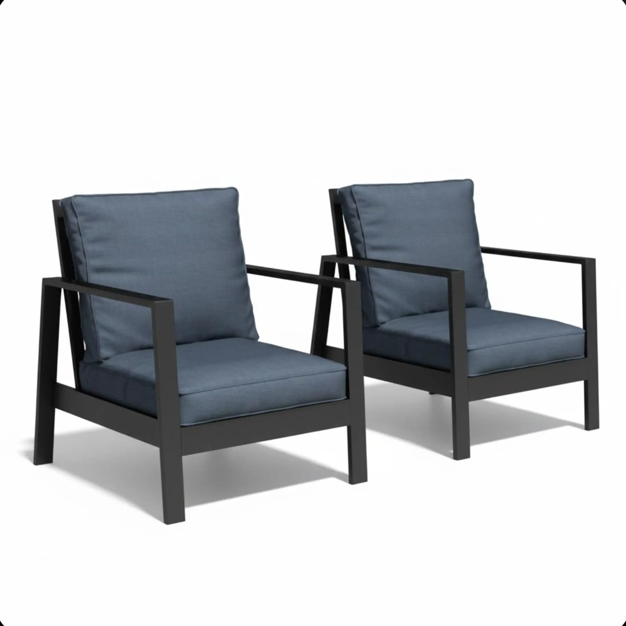 All-Weather Ergonomic Patio Armchairs With Thick Cushions (Set of 2) by HouseOfZazla