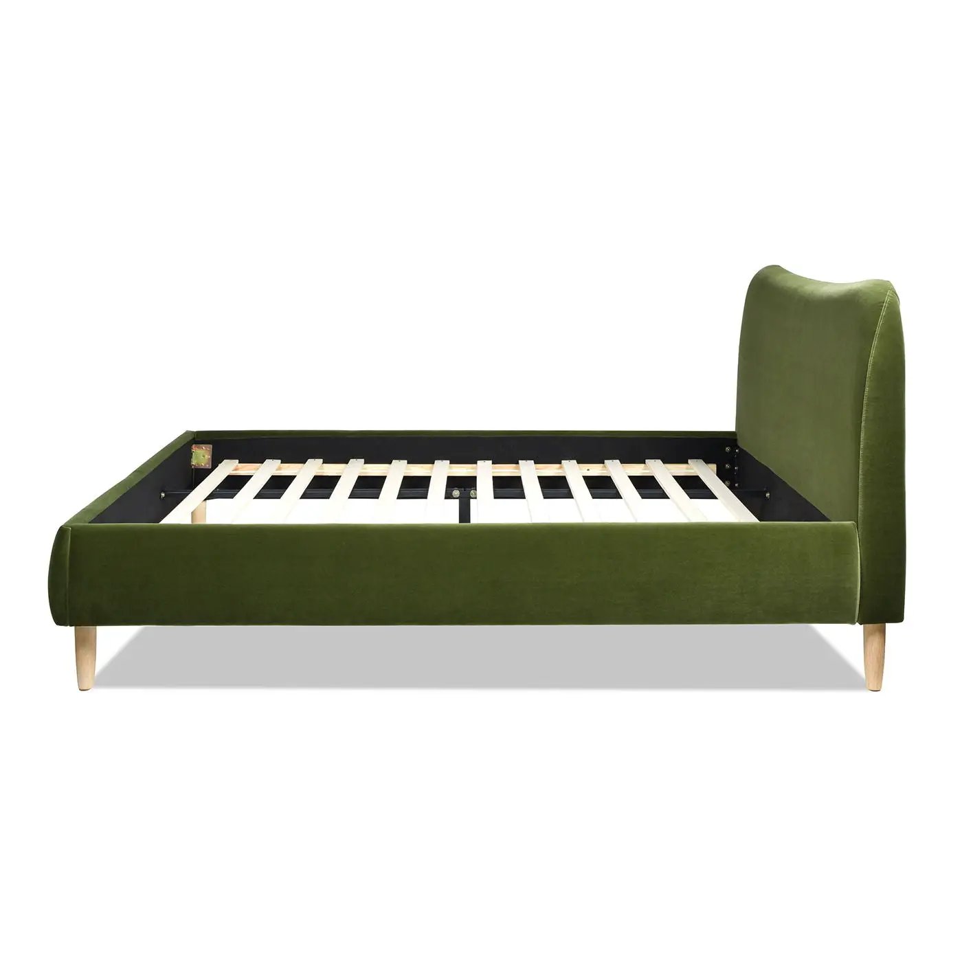 Roman - Curved Headboard Upholstered Platform Bed by HouseOfZazla