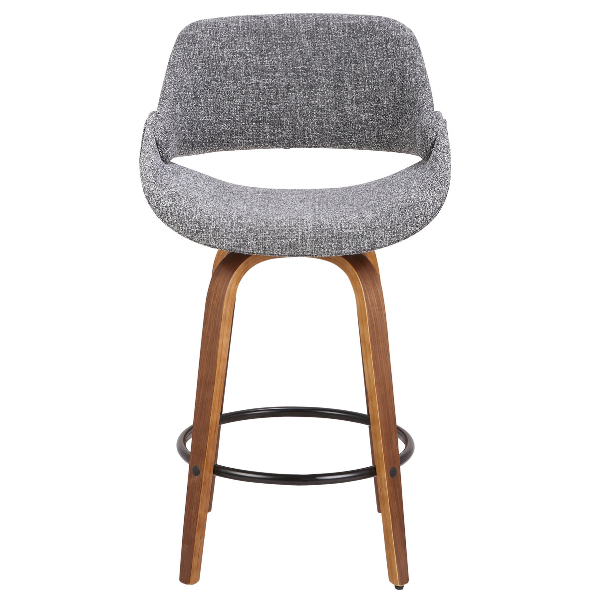Mid-Century Modern Counter Stool with Padded Upholstery - Walnut, photo 5 of 5