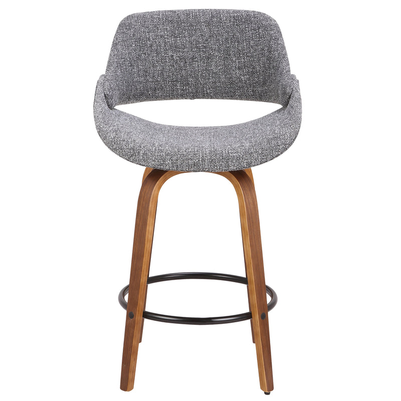 Mid-Century Modern Counter Stool with Padded Upholstery - Walnut, photo 5 of 5